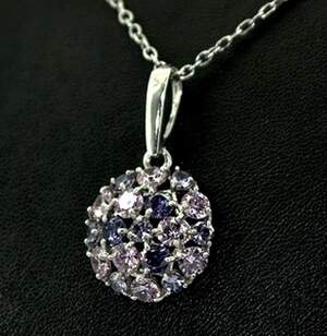 Серебряная подвеска 925 пробы 3,39 г с кольоровими цирконами 3,29 карат