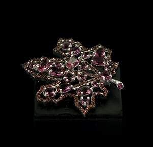 Серебряная брошь 925 пробы 7,54 г с Турмалінами и цирконами 6,75 карат