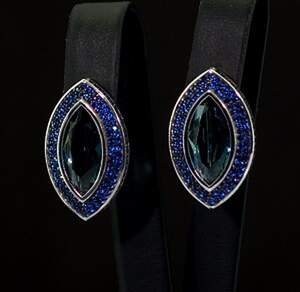 Серебряные серьги 925 пробы 6,15 г с Топазами Лондон Блу со США та цирконами 8,98 карат