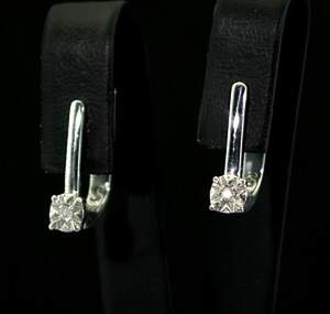 Серебряные серьги 925 пробы 2,67 г с африканскими Діамантами VVS1 0,07 карат Серебряные серьги 925 пробы 2,67 г с африканскими Діамантами VVS1 0,07 карат