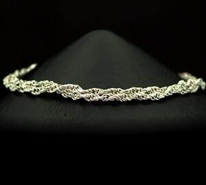 Серебряный браслет 925 пробы 6,4 г, плетіння Мотузка