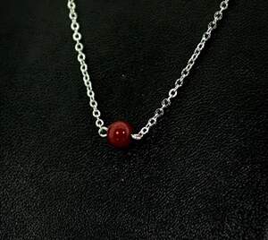 Серебряное колье 925 пробы 2,27 г с красным Коралом 0,77 карат 41-45 см