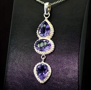 Подвеска у срібному покрытии з Аметистами 13,64 г