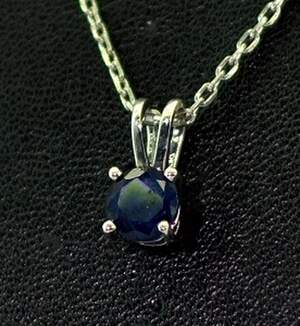 Серебряное колье 925 пробы 2,75 г с шри-ланкийским Сапфіром АААА 0,82 карат