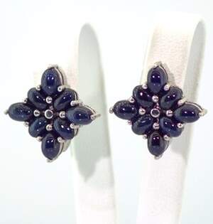 Серебряные серьги 925 пробы 7,88 г со шрі-ланкіськими Сапфірами класса АААА 11,04 карат Серебряные серьги 925 пробы 7,88 г со шрі-ланкіськими Сапфірами класса АААА 11,04 карат