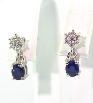 Серебряные серьги 925 пробы 1,94 гр. с голубыми шри-ланкийскими Сапфирами класса АААА и топазами из США 1,35 карат Серебряные серьги 925 пробы 1,94 гр. с голубыми шри-ланкийскими Сапфирами класса АААА и топазами из США 1,35 карат