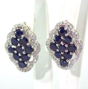 Серебряные серьги 925 пробы 8,39 гр. с голубыми шри-ланкийскими Сапфирами класса АААА и топазами из США 7,66 карат Серебряные серьги 925 пробы 8,39 гр. с голубыми шри-ланкийскими Сапфирами класса АААА и топазами из США 7,66 карат