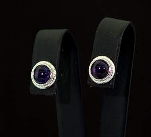 Серебряные серьги 925 пробы 2,05 г с африканскими Аметистами 2,3 карат Серебряные серьги 925 пробы 2,05 г с африканскими Аметистами 2,3 карат