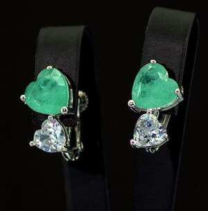 Серьги у срібному покрытии з Турмалінами Параїба и цирконами 8,55 карат Серьги у срібному покрытии з Турмалінами Параїба и цирконами 8,55 карат