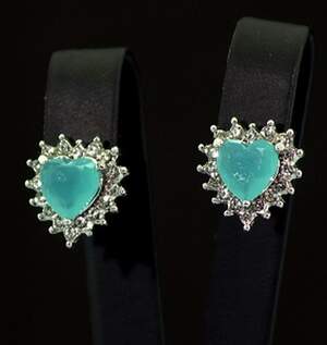 Серьги у срібному покрытии з Турмалінами Параїба и цирконами 4,01 карат Серьги у срібному покрытии з Турмалінами Параїба и цирконами 4,01 карат