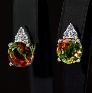 Серебряные серьги 925 пробы 6,61 г с Аметринами и фианитами 10,75 карат Серебряные серьги 925 пробы 6,61 г с Аметринами и фианитами 10,75 карат