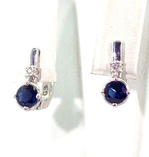 Серебряные серьги 925 пробы 2,79 г с Cапфірами Nano и фианитами 1,04 карат Серебряные серьги 925 пробы 2,79 г с Cапфірами Nano и фианитами 1,04 карат