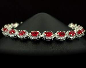 Серебряный браслет 925 пробы 13,81 г с Турмалінами Рубелітами и цирконами 15,34 карат