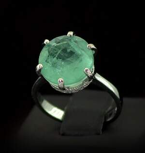 Серебряное кольцо 925 пробы 4,05 г Турмаліном Параїба и цирконами 3,33 карат Серебряное кольцо 925 пробы 4,05 г Турмаліном Параїба и цирконами 3,33 карат