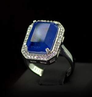 Серебряное кольцо 925 пробы 6,07 г Турмаліном Індіголітом и цирконами 4,71 карат Серебряное кольцо 925 пробы 6,07 г Турмаліном Індіголітом и цирконами 4,71 карат