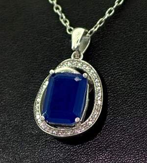 Серебряная подвеска 925 пробы 5,12 г Турмаліном Індіголітом и цирконами 4,15 карат Серебряная подвеска 925 пробы 5,12 г Турмаліном Індіголітом и цирконами 4,15 карат