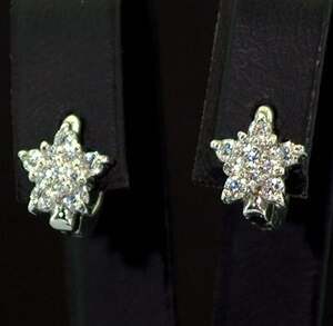 Серебряные серьги 925 пробы 2,58 г с Муассанітами 0,52 карат Серебряные серьги 925 пробы 2,58 г с Муассанітами 0,52 карат