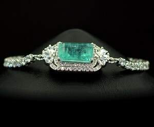 Браслет у срібному покрытии з Турмаліном Параїба и цирконами 9,45 карат 17 см Браслет у срібному покрытии з Турмаліном Параїба и цирконами 9,45 карат 17 см