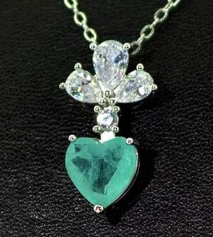 Кольє у срібному покрытии з Турмаліном Параїба и цирконами 4,15 карат 45 см Кольє у срібному покрытии з Турмаліном Параїба и цирконами 4,15 карат 45 см