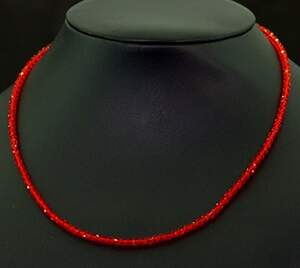 Ожерелье со Шпінеллю красного цвета 16,4 карат 40+4 см Ожерелье со Шпінеллю красного цвета 16,4 карат 40+4 см