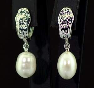 Серебряные серьги 925 пробы 5,09 г с Перлинами 7,2 карат Серебряные серьги 925 пробы 5,09 г с Перлинами 7,2 карат