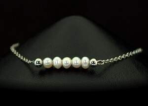 Серебряный браслет 925 пробы 1,29 г с таїтянськими Перлинами барглаз 17-20 см Серебряный браслет 925 пробы 1,29 г с таїтянськими Перлинами барглаз 17-20 см