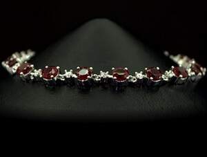 Серебряный браслет 925 пробы 9,09 г с розовымм кенийскими Рубінами АААА и цирконами 12,39 карат 17-20 см Серебряный браслет 925 пробы 9,09 г с розовымм кенийскими Рубінами АААА и цирконами 12,39 карат 17-20 см