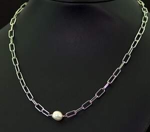 Серебряное колье 925 пробы 11,63 г с таїтянською Перлиною барглаз 45-50 см Серебряное колье 925 пробы 11,63 г с таїтянською Перлиною барглаз 45-50 см