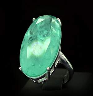 Серебряное кольцо 925 пробы 16,92 г с Турмаліном Параїба 18,75 карат Серебряное кольцо 925 пробы 16,92 г с Турмаліном Параїба 18,75 карат