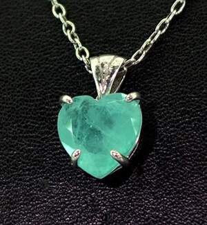 Серебряная подвеска 925 пробы 2,5 г с Турмаліном Параїба 3,01 карат Серебряная подвеска 925 пробы 2,5 г с Турмаліном Параїба 3,01 карат