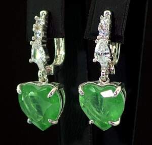 Серебряные серьги 925 пробы 7,36 г с Турмалінами Хромдравітами и цирконами 7,68 карат Серебряные серьги 925 пробы 7,36 г с Турмалінами Хромдравітами и цирконами 7,68 карат