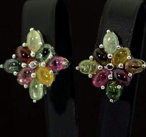 Серебряные серьги 925 пробы 6,99 г с бразильскими Турмалінами 8,48 карат Серебряные серьги 925 пробы 6,99 г с бразильскими Турмалінами 8,48 карат