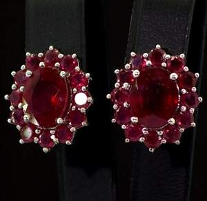 Серебряные серьги 925 пробы 6,65 г с африканскими Роял Рубінами класса АААА 10,22 карат Серебряные серьги 925 пробы 6,65 г с африканскими Роял Рубінами класса АААА 10,22 карат