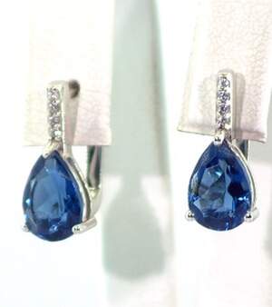 Серебряные серьги 925 пробы 3,45 г с Танзанітами Nano и цирконами 3,15 карат Серебряные серьги 925 пробы 3,45 г с Танзанітами Nano и цирконами 3,15 карат