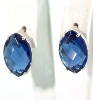 Серебряные серьги 925 пробы 4,28 г с Танзанітами Nano 8,76 карат Серебряные серьги 925 пробы 4,28 г с Танзанітами Nano 8,76 карат