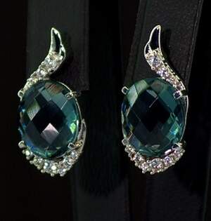 Серебряные серьги 925 пробы 5,32 г с Топазами Лондон Блу со США та цирконами 8,32 карат Серебряные серьги 925 пробы 5,32 г с Топазами Лондон Блу со США та цирконами 8,32 карат