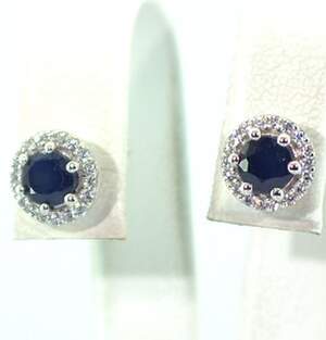 Серебряные серьги 925 пробы 2,5 г со шри-ланкийскими Сапфірами класса АААА и цирконами 1,87 карат Серебряные серьги 925 пробы 2,5 г со шри-ланкийскими Сапфірами класса АААА и цирконами 1,87 карат