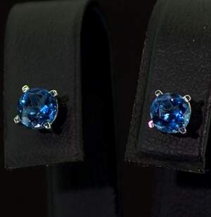 Серебряные серьги 925 пробы 1,21 г с Танзанітами Nano 0,83 карат Серебряные серьги 925 пробы 1,21 г с Танзанітами Nano 0,83 карат