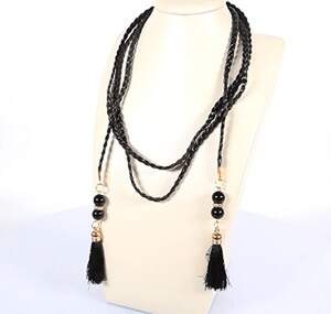 Пояс-чокер с китицями с эко-кожи, 150 см Пояс-чокер с китицями с эко-кожи, 150 см