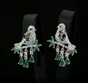 Серьги у срібному покрытии з Турмалінами Хромдравітами и цирконами 2,12 карат Серьги у срібному покрытии з Турмалінами Хромдравітами и цирконами 2,12 карат