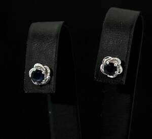 Серебряные серьги 925 пробы 1,7 г со шри-ланкийскими Сапфірами класса АААА 0,67 карат Серебряные серьги 925 пробы 1,7 г со шри-ланкийскими Сапфірами класса АААА 0,67 карат