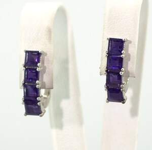 Серебряные серьги 925 пробы 3,26 г с африканскими Аметистами 3,03 карат Серебряные серьги 925 пробы 3,26 г с африканскими Аметистами 3,03 карат