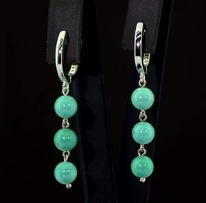 Серебряные серьги 925 пробы 4,53 г с Бірюзою 6,31 карат Серебряные серьги 925 пробы 4,53 г с Бірюзою 6,31 карат