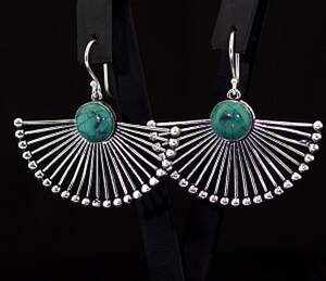 Серьги у срібному покрытии з Бірюзою Серьги у срібному покрытии з Бірюзою