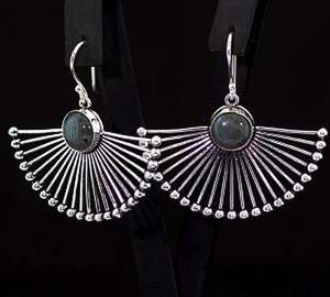 Серьги у срібному покрытии з Лабрадоритом Серьги у срібному покрытии з Лабрадоритом