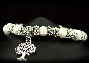 Браслет з Перлинами 118 карат та металевими вставками, 16-18 см Браслет з Перлинами 118 карат та металевими вставками, 16-18 см