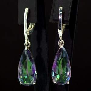 Серебряные серьги 925 пробы 5,99 г с мистическими Топазами 14 карат Серебряные серьги 925 пробы 5,99 г с мистическими Топазами 14 карат