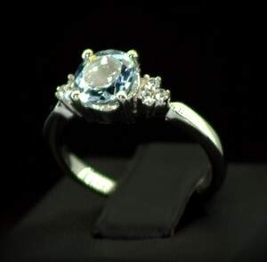 Серебряное кольцо 925 пробы 2,94 г с голубым Топазом и цирконами 1,69 карат Серебряное кольцо 925 пробы 2,94 г с голубым Топазом и цирконами 1,69 карат