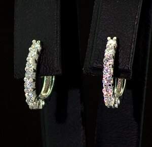 Серебряные серьги 925 пробы 1,77 г с Муассанітами Кр 57 D/VVS1 0,07 карат Серебряные серьги 925 пробы 1,77 г с Муассанітами Кр 57 D/VVS1 0,07 карат
