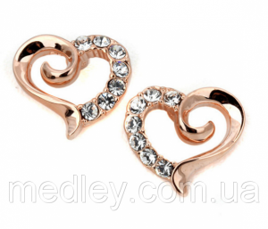 Серьги Золотое сердце